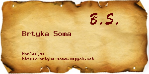 Brtyka Soma névjegykártya